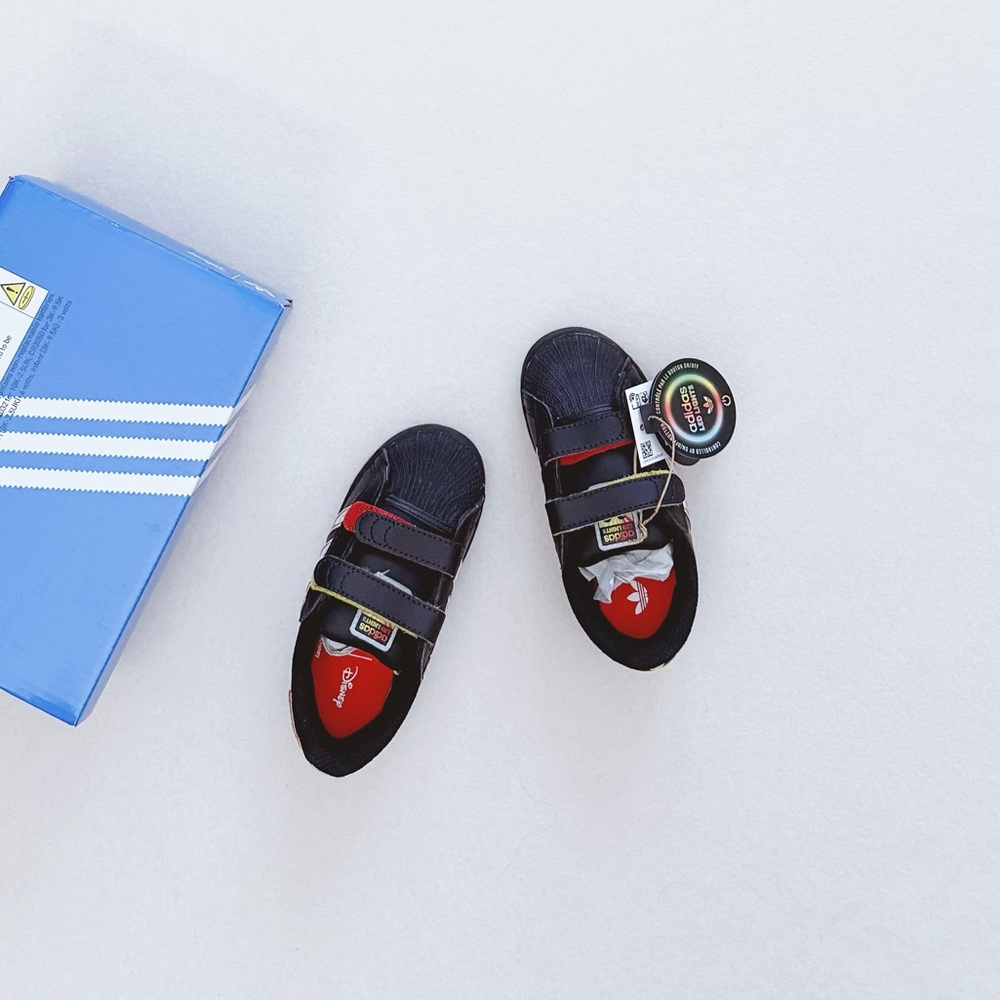 Adidas Disney Superstar LED Light Up Sneakers Black White Kid Unisex 7.5K JQ2806